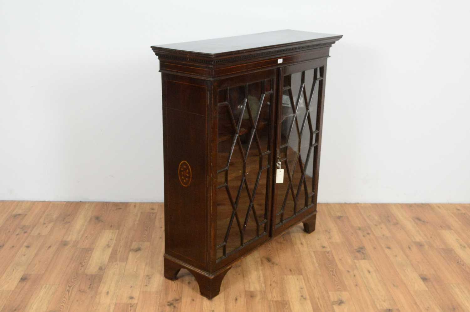 A late 19th Century inlaid mahogany bookcase, - Image 2 of 3