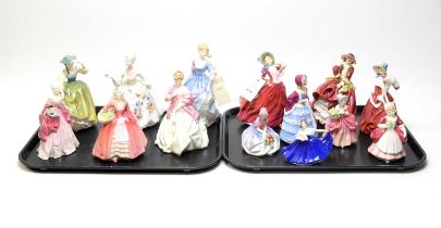 A selection of Royal Doulton ceramic figures of ladies,