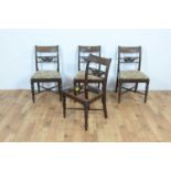 A set of four Regency mahogany dining chairs