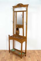 An early 20th Century oak hallstand