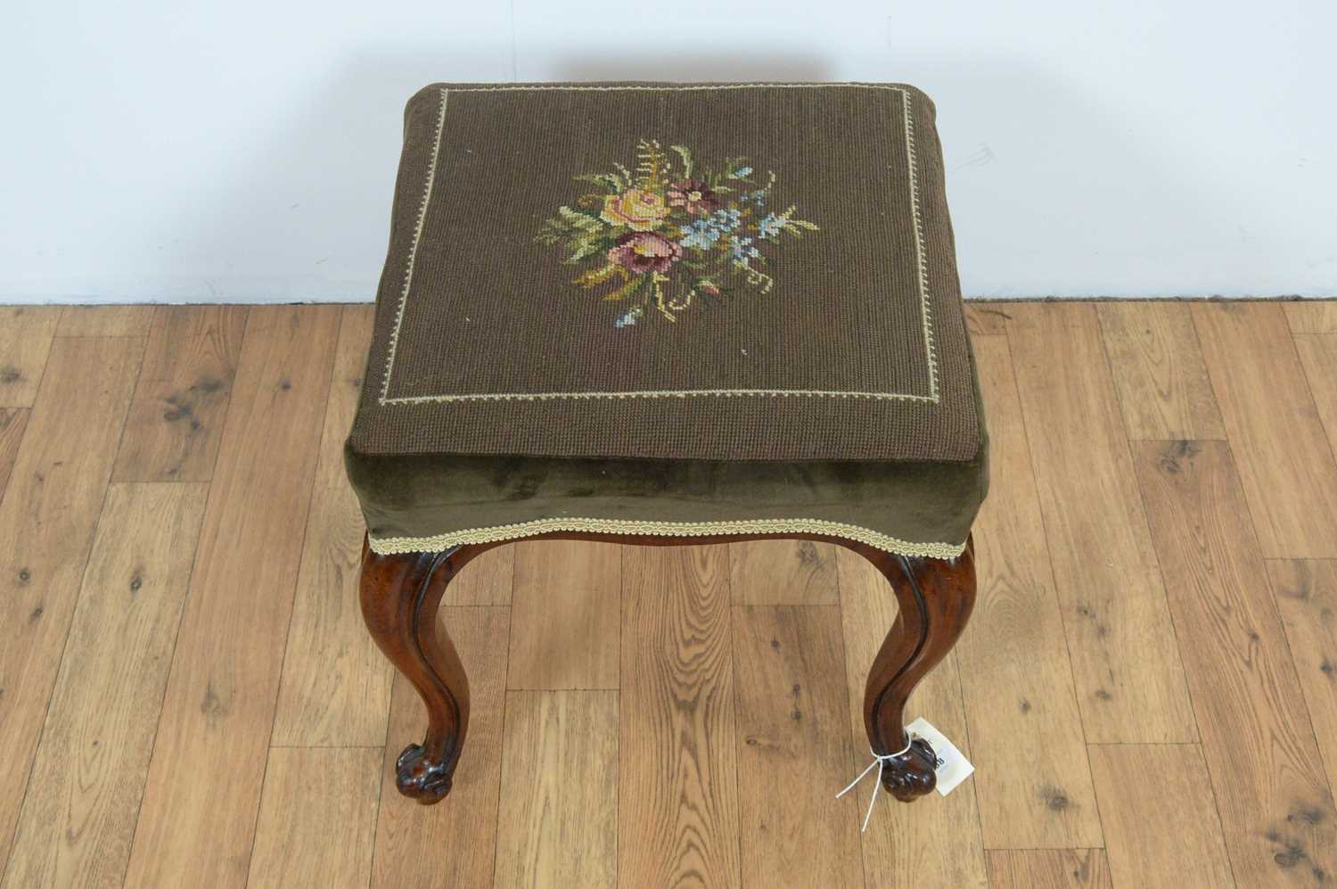 An attractive Victorian carved walnut stool.