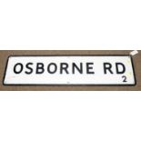 A vintage Newcastle street sign 'Osborne Road'