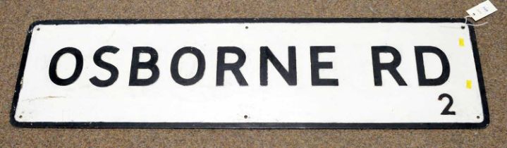 A vintage Newcastle street sign 'Osborne Road'