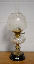 A 19th Century brass oil lamp