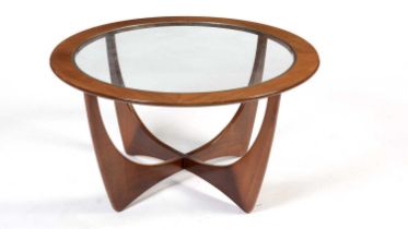 Victor B Wilkins for G Plan: a mid Century 'Astro' teak and glass coffee table