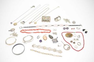 A selection of silver and other jewellery,