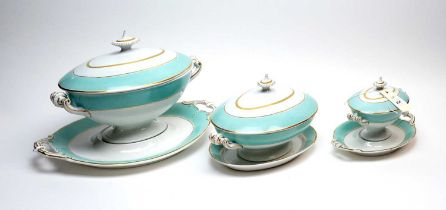 A set of three Porcelain Opaque tureens and covers