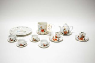A collection of Beatrix Potter Peter Rabbit nursery ware ceramics