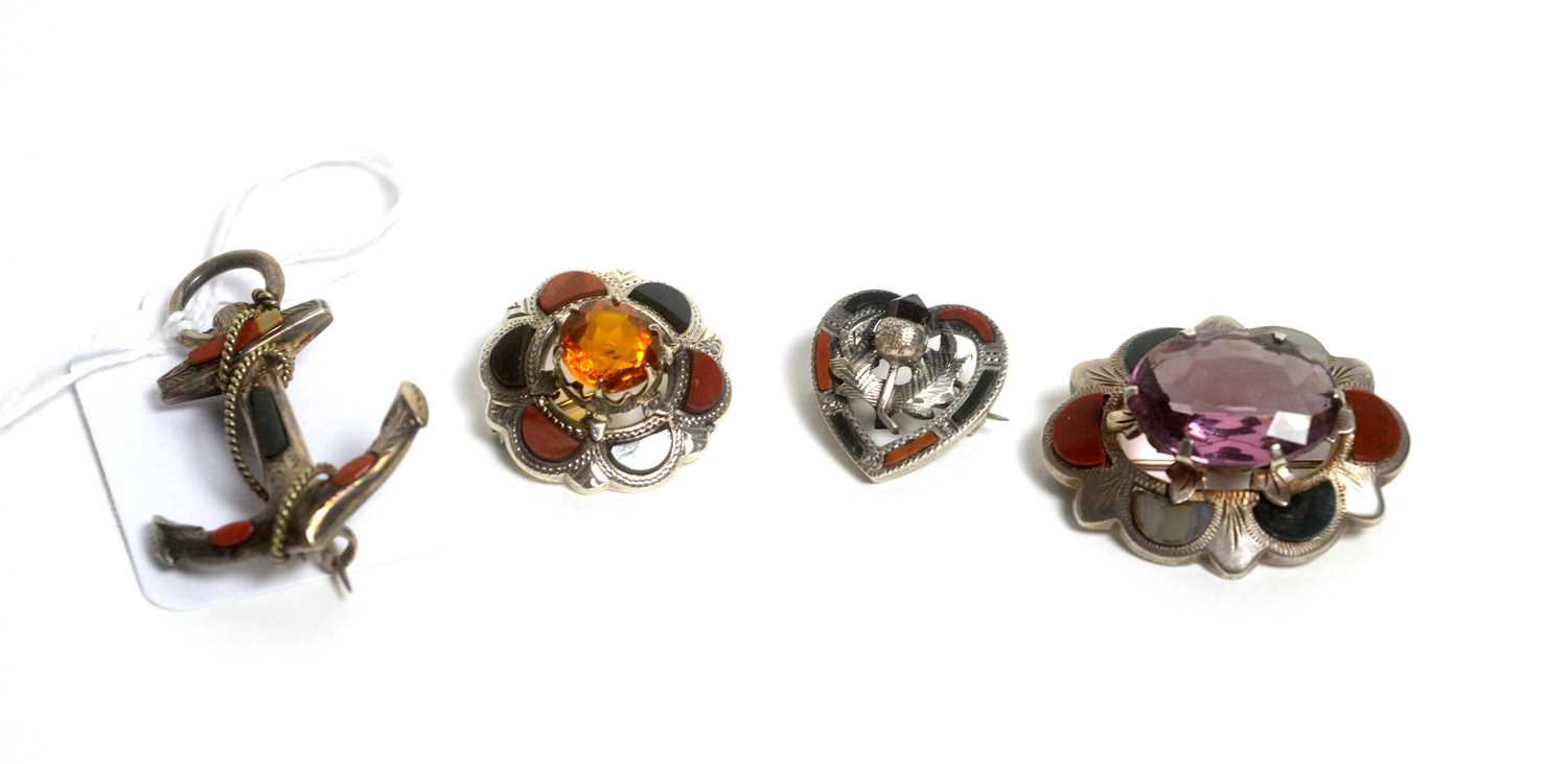Four Scottish brooches,