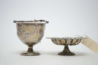 A Victorian silver sugar basket, and a silver bonbon dish