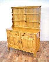 Ercol: A late 20th-century elm kitchen dresser