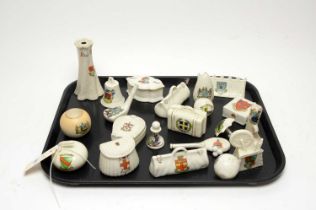 A collection of crested ceramic wares