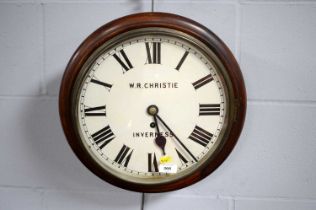 A 19th Century mahogany cased railway clock
