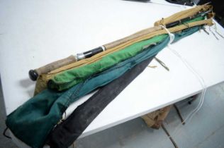 A collection of fishing rods