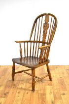 A 19th Century ash, elm and beech comb-back Windsor back chair