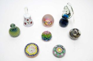 A collection of art glass ware