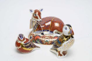 A Royal Crown Derby Collectors Guild Exclusive ceramic fawn paperweight