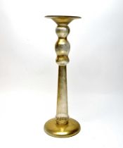 Murano: An iridescent gilt art glass candlestick