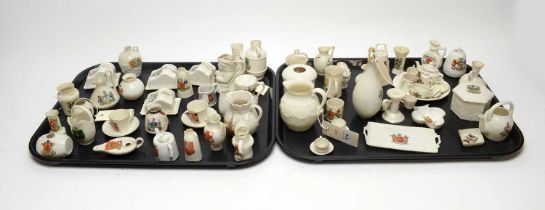 A collection of crested ceramic wares