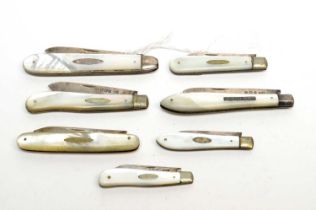 A collection of Victorian and later silver-bladed fruit knives