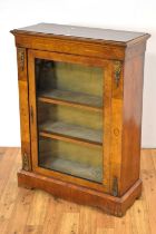 A late Victorian inlaid walnut and burr walnut pier cabinet