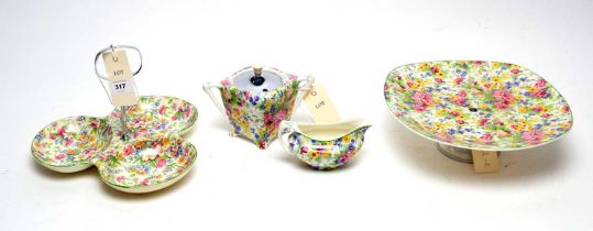 A selection of Midwinter Staffordshire floral decorated ceramics