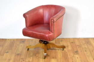 A 20th Century swivel action office chair by Hillcrest