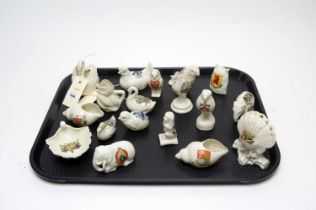 A collection of crested ceramic animal figures