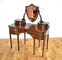 A decorative late Victorian inlaid mahogany dressing table