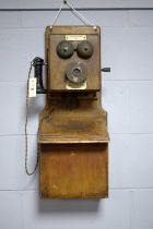 A vintage telephone stand
