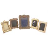 Five various silver-mounted decorative photograph frames