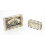 A mid-19th C Austro-Hungarian snuff box; and a 19th C Russian snuff box.