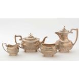 A George V silver four piece tea set