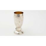 A contemporary handmade silver goblet