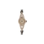 Elgin: a diamond set 14ct white gold cocktail watch