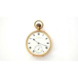 Reid & Sons, Newcastle upon Tyne: an 18ct yellow gold-cased open faced pocket watch