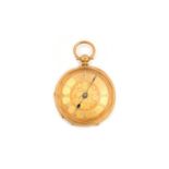 Goldsmiths & Silversmiths Company, Newcastle: an 18ct yellow gold-cased open-faced fob watch