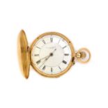 M.J. Russell, London: an 18ct yellow gold-cased hunter pocket watch