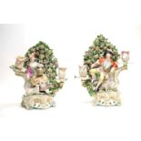 Pair Derby candlestick figures Shepherd and Shepherdess