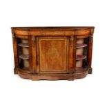 A Victorian inlaid burr-walnut credenza