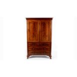 A large and impressive 19th Century mahogany linen press