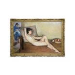 Paul-Émile Becat - Recumbent Nude in the Artist's Studio | oil