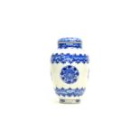 Chines blue and white jar and cover