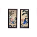 Pair Chinese watercolours