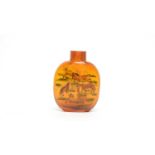Chinese interior painted amber glass snuff bottle