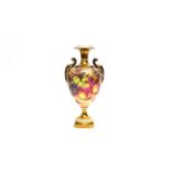 Large Royal Worcester Fruit painted Vase Freeman