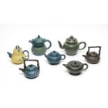 Seven Chinese stoneware teapots