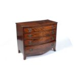 A George III mahogany and banded bowfront chest