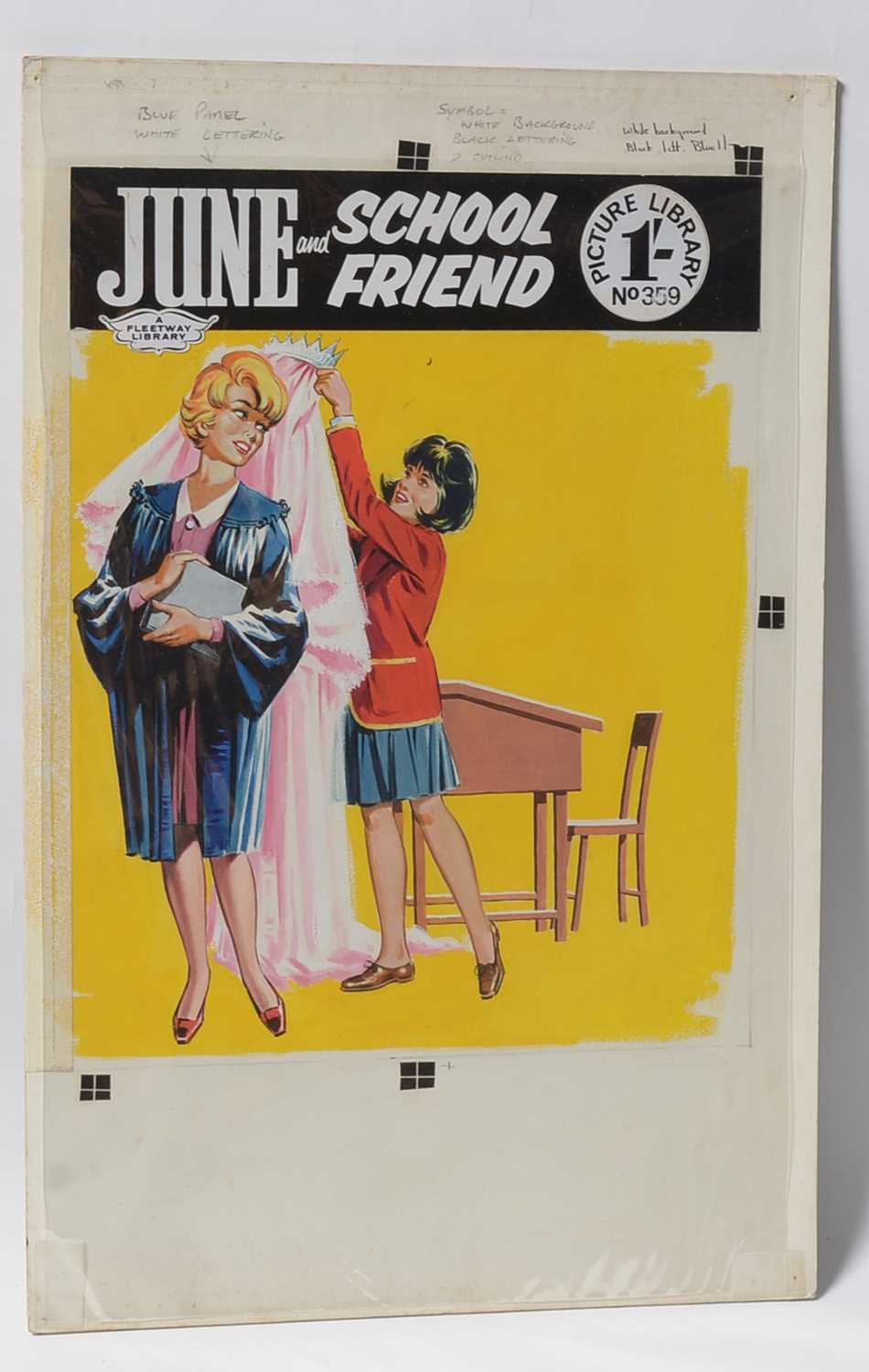 Original Front Cover Artwork Fleetway Publications' girls comic "June and School Friend" - Image 3 of 7