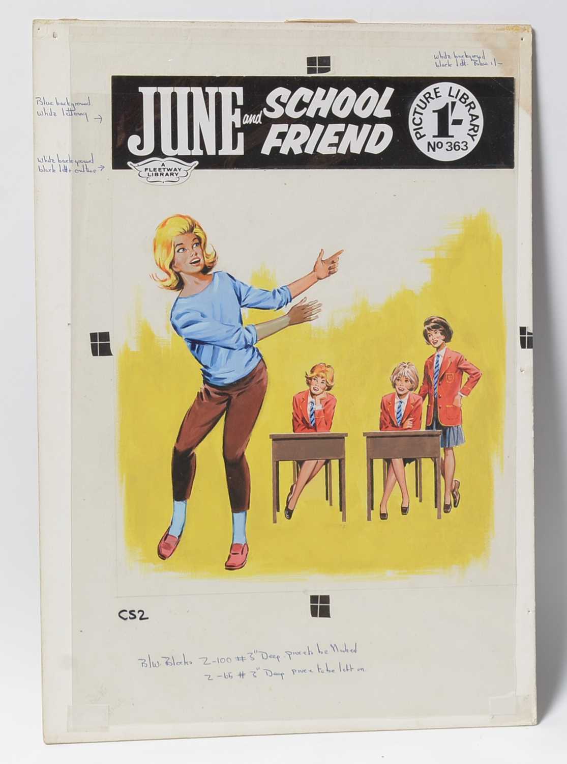 Original Front Cover Artwork Fleetway Publications' girls comic "June and School Friend" - Image 2 of 7
